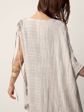 Load image into Gallery viewer, Linen Asymmetric Drawstring Maxi Dress NADIA