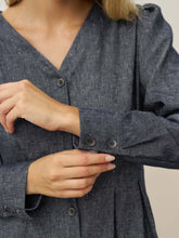 Load image into Gallery viewer, Linen Denim Texture Jacket Dress HANNAH