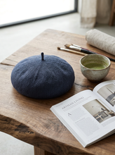 Load image into Gallery viewer, Linen Knit Beret Hat for Women Lightweight Breathable Summer Artist Cap