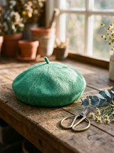 Load image into Gallery viewer, Linen Knit Beret Hat for Women Lightweight Breathable Summer Artist Cap