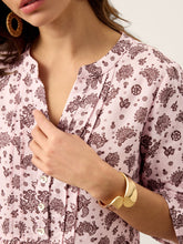 Load image into Gallery viewer, Linen Paisley Pintucked Ruffle-Cuff Maxi Dress MAELYN