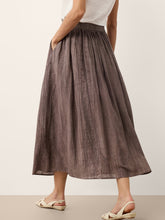 Load image into Gallery viewer, Linen Textured Pleated Waist Skirt ROSAMUND