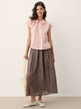 Load image into Gallery viewer, Linen Textured Pleated Waist Skirt ROSAMUND