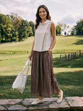Load image into Gallery viewer, Linen Textured Pleated Waist Skirt ROSAMUND