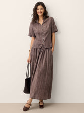 Load image into Gallery viewer, Linen Textured Pleated Waist Skirt ROSAMUND