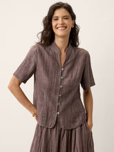 Load image into Gallery viewer, Linen Textured Stand Collar Shirt Jacket PHILIPPA