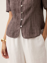 Load image into Gallery viewer, Linen Textured Stand Collar Shirt Jacket PHILIPPA