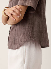 Load image into Gallery viewer, Linen Textured Stand Collar Shirt Jacket PHILIPPA