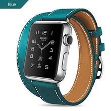 Load image into Gallery viewer, Modern Long Soft Leather Strap Luxury Metal MEn and Women WatchDouble Tour Bracelet Strap for Smart Watch In Luxury Vintage Design