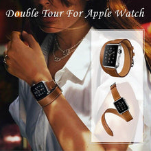 Load image into Gallery viewer, Modern Long Soft Leather Strap Luxury Metal MEn and Women WatchDouble Tour Bracelet Strap for Smart Watch In Luxury Vintage Design