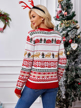 Load image into Gallery viewer, Loose Reindeer Embroidered Ugly Christmas Sweater | NCS