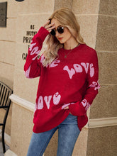 Load image into Gallery viewer, Love Letter Jacquard Simple Plus Size Valentine's Day Sweater | NCS