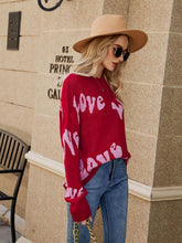 Load image into Gallery viewer, Love Letter Jacquard Simple Plus Size Valentine's Day Sweater | NCS
