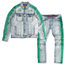 Load image into Gallery viewer, M1038 Paint Stroke Denim Jacket - Dirt Wash