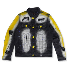 Load image into Gallery viewer, M1038 Paint Stroke Denim Jacket - Black Wash