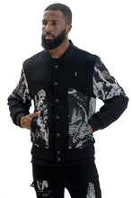 Load image into Gallery viewer, M1099 Bagnoli Tapestry Varsity Jacket - Black