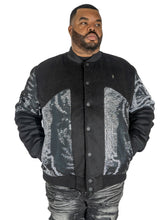 Load image into Gallery viewer, M1099 Bagnoli Tapestry Varsity Jacket - Black