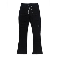 Load image into Gallery viewer, M1633 Colton 34” Stack Nylon/Spandex Sweat Pants - Black