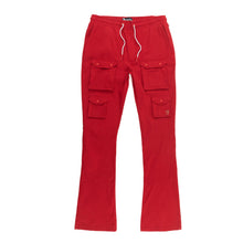 Load image into Gallery viewer, M1633 Colton 34” Stack Nylon/Spandex Sweat Pants - Red