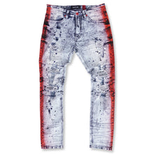 Load image into Gallery viewer, M1938 Paint Stroke Shredded Denim Jeans - Light Wash