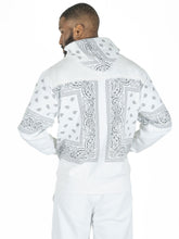Load image into Gallery viewer, M3565 Bandana Fleece Zip-up Hoodie - White