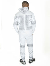 Load image into Gallery viewer, M3565 Bandana Fleece Zip-up Hoodie - White