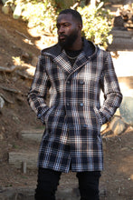 Load image into Gallery viewer, M4044 Gilbert Plaid Wool Hooded Coat - Black