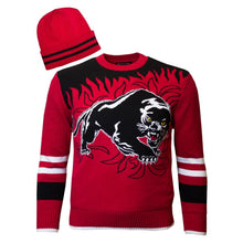Load image into Gallery viewer, M5656 Panther Knit Sweater With Hat - Red