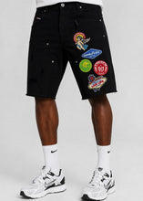 Load image into Gallery viewer, M941 Mondo Patch Denim Shorts - Black (NOT SOLD SEPARATELY - Add M441 to your Cart)