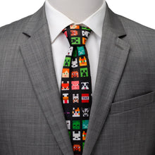 Load image into Gallery viewer, Minecraft Character Black Men's Tie