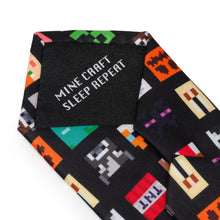 Load image into Gallery viewer, Minecraft Character Black Men's Tie