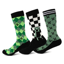 Load image into Gallery viewer, Minecraft Creeper Men's Sock Set โ 3 Pairs