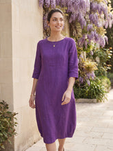 Load image into Gallery viewer, 100% Linen Collarless Mid-Length Dress SOFIA