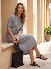 Load image into Gallery viewer, 100% Linen A-Line Midi Dress VALENCIA