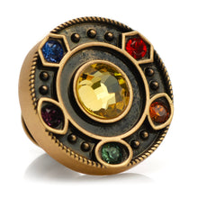 Load image into Gallery viewer, Marvel Avengers Infinity Stones Antique Gold Lapel Pin