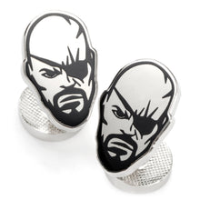 Load image into Gallery viewer, Marvel Nick Fury Silver Cufflinks