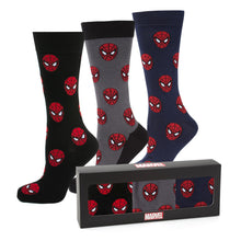 Load image into Gallery viewer, Marvel Spider-Man 3 Pack Socks and Lapel Pin Gift Set