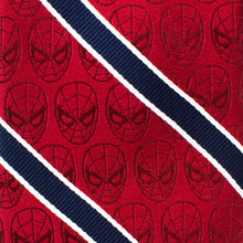 Load image into Gallery viewer, Marvel Spider-Man Red and Navy Stripe Men's Tie