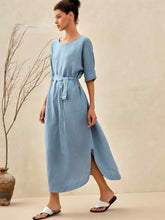 Load image into Gallery viewer, 100% Linen Loose Fit Kimono Maxi Dress MADDIE