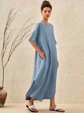 Load image into Gallery viewer, 100% Linen Loose Fit Kimono Maxi Dress MADDIE