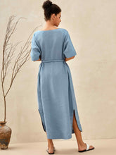 Load image into Gallery viewer, 100% Linen Loose Fit Kimono Maxi Dress MADDIE