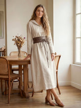 Load image into Gallery viewer, 100% Linen Hooded Pullover Maxi Dress REBECCA
