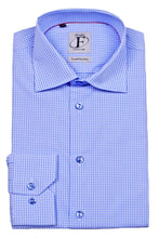 Load image into Gallery viewer, Made in Italy Dress Shirts// Lt Blue check - contemporary fit