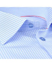 Load image into Gallery viewer, Made in Italy Dress Shirts// Lt Blue check - contemporary fit