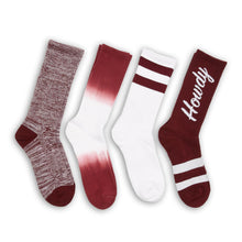 Load image into Gallery viewer, Maroon Casual Sock 4 Pack