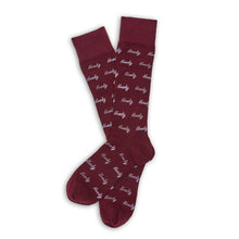 Load image into Gallery viewer, Maroon Howdy Dress Socks