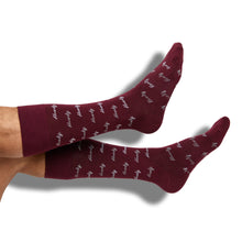 Load image into Gallery viewer, Maroon Howdy Dress Socks