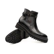 Load image into Gallery viewer, Men's Black Calfskin Buckle Chelsea Boots