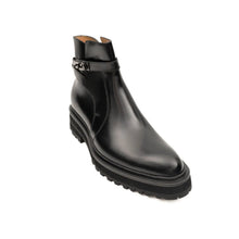 Load image into Gallery viewer, Men's Black Calfskin Buckle Chelsea Boots