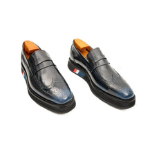 Load image into Gallery viewer, Men's Blue Leather Loafers